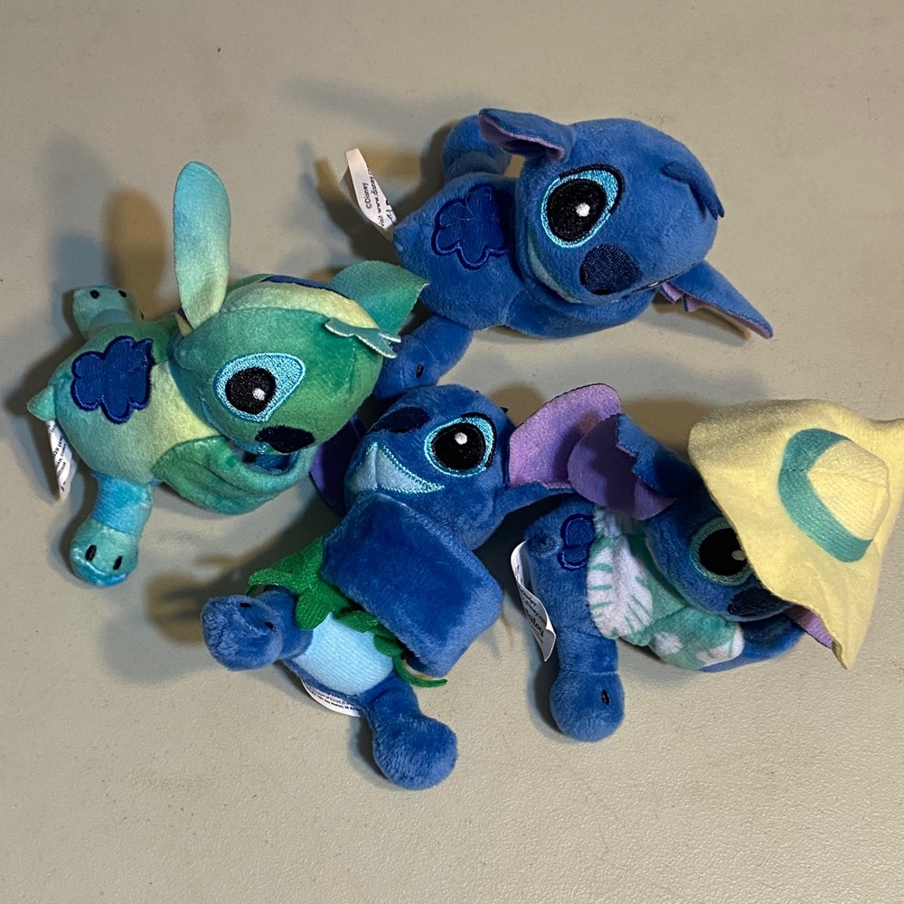 Disney Blue and Green Stitch Mini Plush Set